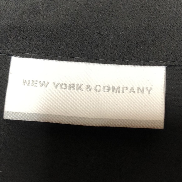 New York & Company Women's Black Collared Long Sleeve Top XL XLARGE PLUS SIZE - Picture 2 of 12